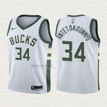 Maglia Giannis Antetokounmpo NO 34 Bambino Milwaukee Bucks Association Bianco