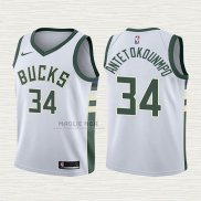 Maglia Giannis Antetokounmpo NO 34 Bambino Milwaukee Bucks Association Bianco