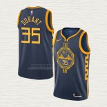 Maglia Kevin Durant NO 35 Golden State Warriors Citta 2018-19 Blu