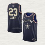 Maglia LeBron James NO 23 Los Angeles Lakers All Star 2024 Blu