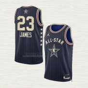 Maglia LeBron James NO 23 Los Angeles Lakers All Star 2024 Blu