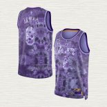 Maglia LeBron James NO 6 Los Angeles Lakers Select Series 2023 Viola