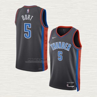 Maglia Luguentz Dort NO 5 Oklahoma City Thunder Citta 2022-23 Grigio