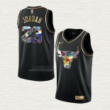Maglia Michael Jordan NO 23 Chicago Bulls Golden Edition 2021-22 Nero