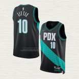 Maglia Nassir Little NO 10 Portland Trail Blazers Citta 2022-23 Nero