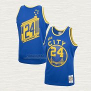 Maglia Rick Barry NO 24 Golden State Warriors Mitchell & Ness 1966-67 Blu