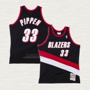 Maglia Scottie Pippen NO 33 Portland Trail Blazers Hardwood Classics Throwback Nero