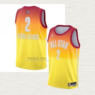 Maglia Shai Gilgeous-Alexander NO 2 Oklahoma City Thunder All Star 2023 Arancione