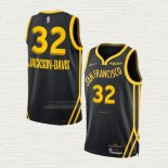 Maglia Trayce Jackson-Davis NO 32 Golden State Warriors Citta 2023-24 Nero
