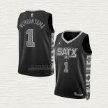 Maglia Victor Wembanyama NO 1 Bambino San Antonio Spurs Statement 2022-23 Nero