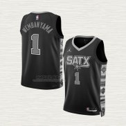 Maglia Victor Wembanyama NO 1 Bambino San Antonio Spurs Statement 2022-23 Nero
