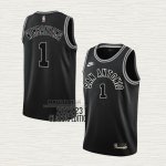 Maglia Victor Wembanyama NO 1 San Antonio Spurs Classic 2022-23 Nero