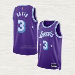 Maglia Anthony Davis NO 3 Los Angeles Lakers Citta Edition 2021-22 Viola