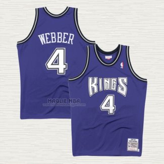 Maglia Chris Webber NO 4 Sacramento Kings Mitchell & Ness 1998-99 Nero