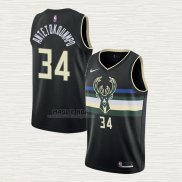 Maglia Giannis Antetokounmpo NO 34 Milwaukee Bucks Statement 2019-20 Nero