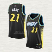 Maglia Isaiah Wong NO 21 Indiana Pacers Citta 2023-24 Nero
