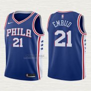 Maglia Joel Embiid NO 21 Bambino Philadelphia 76ers 2017-18 Blu