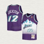 Maglia John Stockton NO 12 Bambino Utah Jazz Hardwood Classics Throwback 1996-97 Viola