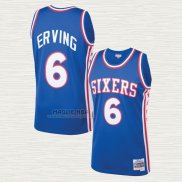 Maglia Julius Erving NO 6 Philadelphia 76ers Mitchell & Ness 1976-77 Blu