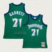 Maglia Kevin Garnett NO 21 Bambino Minnesota Timberwolves Hardwood Classics Throwback 1997-98 Verde