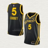 Maglia Kevon Looney NO 5 Golden State Warriors Citta 2023-24 Nero