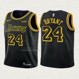 Maglia Kobe Bryant NO 24 Bambino Los Angeles Lakers Citta 2017-18 Nero