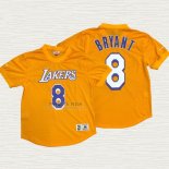 Maglia Kobe Bryant NO 8 Los Angeles Lakers Manica Corta Giallo
