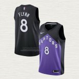 Maglia Malachi Flynn NO 8 Toronto Raptors Earned 2020-21 Nero Viola