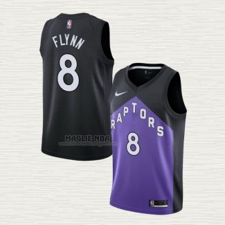Maglia Malachi Flynn NO 8 Toronto Raptors Earned 2020-21 Nero Viola