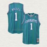 Maglia Muggsy Bogues NO 1 Charlotte Hornets Hardwood Classics 1992-93 Verde
