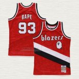Maglia NO 93 Portland Trail Blazers Mitchell & Ness Bape 1983-84 Rosso