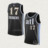 Maglia Onyeka Okongwu NO 17 Atlanta Hawks Citta 2023-24 Nero