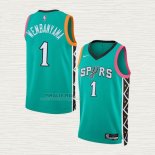 Maglia Victor Wembanyama NO 1 San Antonio Spurs Citta 2022-23 Verde
