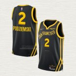 Maglia Brandin Podziemski NO 2 Golden State Warriors Citta 2023-24 Nero
