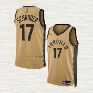 Maglia Dennis Schroder NO 17 Toronto Raptors Citta 2023-24 Or