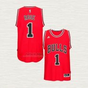 Maglia Derrick Rose NO 1 Chicago Bulls Hardwood Classics Throwback 2008-09 Rosso