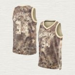 Maglia Giannis Antetokounmpo NO 34 Milwaukee Bucks Select Series 2023 Marrone