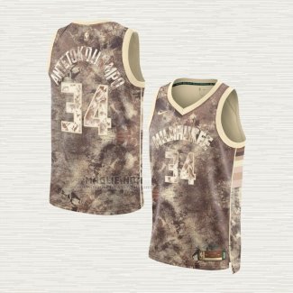 Maglia Giannis Antetokounmpo NO 34 Milwaukee Bucks Select Series 2023 Marrone