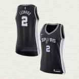Maglia Kawhi Leonard NO 2 Donna San Antonio Spurs Icon 2017-18 Nero