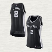 Maglia Kawhi Leonard NO 2 Donna San Antonio Spurs Icon 2017-18 Nero