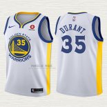 Maglia Kevin Durant NO 35 Bambino Golden State Warriors 2017-18 Bianco