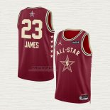 Maglia LeBron James NO 23 Los Angeles Lakers All Star 2024 Rosso