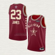 Maglia LeBron James NO 23 Los Angeles Lakers All Star 2024 Rosso