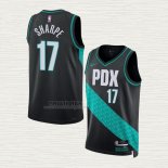 Maglia Shaedon Sharpe NO 17 Portland Trail Blazers Citta 2022-23 Nero