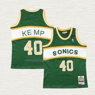 Maglia Shawn Kemp NO 40 Bambino Seattle SuperSonics Throwback Historic Verde