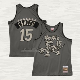 Maglia Vince Carter NO 15 Toronto Raptors Mitchell & Ness 1994-95 Grigio
