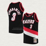 Maglia Damon Stoudamire NO 3 Portland Trail Blazers Hardwood Classics Throwback Nero