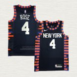 Maglia Derrick Rose NO 4 New York Knicks Citta Edition 2019-20 Blu
