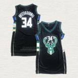 Maglia Giannis Antetokounmpo NO 34 Donna Milwaukee Bucks Icon Nero