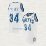 Maglia Isaiah Rider NO 34 Minnesota Timberwolves Mitchell & Ness 1995-96 Bianco